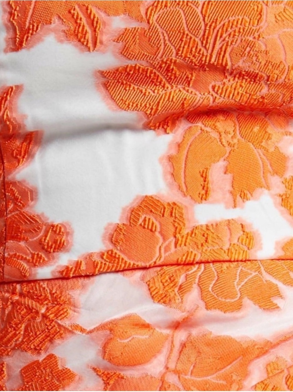 Showpo Brailey Strapless Jacquard Midi Dress Orange White US 2 NWT - Picture 11 of 11